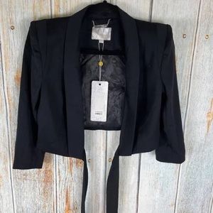 NWT Cropped Blazer with Padded Shoulders
